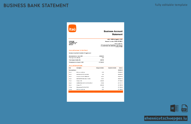 Uruguay Itau Unternehmenserklärung – Beispiel als Word- und PDF-Datei (Vorschau)